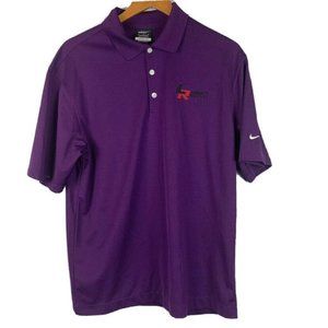 Nike Therma Dri-Fit Mens Medium S/S Golf Polo Shirt Purple Liberty Resource Logo